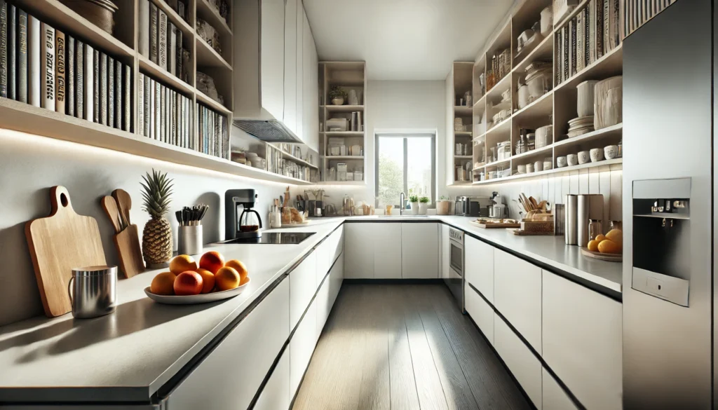 Clean kitchen with organized countertops